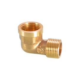 Threaded Fittings Brass Pipe, 90 Degree Connections Brass Hose Barb Fitting, BSP Male Thread Pipe Oil Gas Angle Fitting Coupling (DN15 1/2 Inch Female Thread x DN15 1/2 Inch Male Thread)