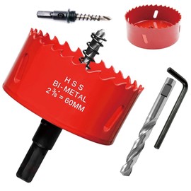 2.36 inch Hole Saw with Quick Change Arbor and Allen Wrench, Bi-Metal M 42 Hole Cutter, Smooth and Fast, 60mm Hole Saw for Wood, Plastic, UPVC, Fiberglass, Plasterboard