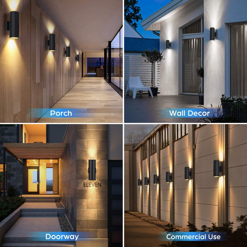 Modern Outdoor Wall Light with Dusk to Dawn Sensor, Exterior