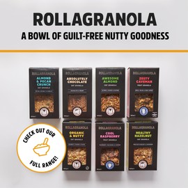 Rollagranola - Awesome Almond Oat Granola 400g Pack. 100% Natural, Made With Gluten Free Oats. Suitable For A Vegan Diet With No Added Sugar. Handcrafted In The UK- 1x400g Pack
