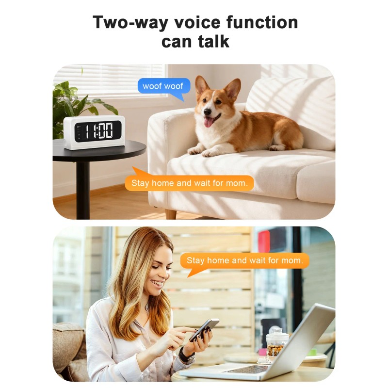 Smart Clock Camera,5G&2.4G WiFi Security Camera Indoor,2K Cameras for Home