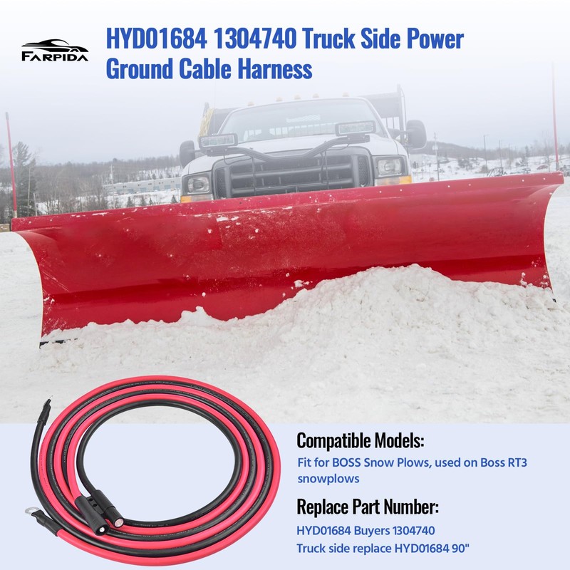 Farpida HYD01684 1304740 Truck Side Power Ground Cable 90" Fit