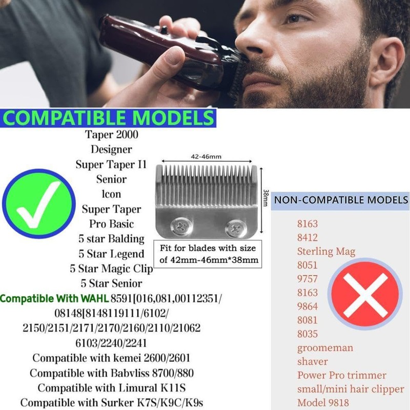 QPOIBSD Professional Hair Clipper Combs Guides Set - 1/16 to