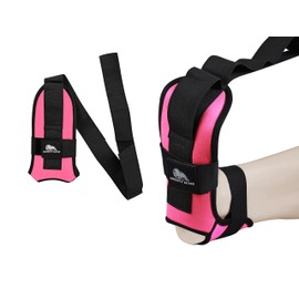 Foot and Calf Stretcher – Stretching Strap for Plantar Fasciitis, Heel Spurs, Foot Drop, Achilles Tendinitis & Hamstring Relief – Yoga Foot & Leg Stretch Strap (Pink)