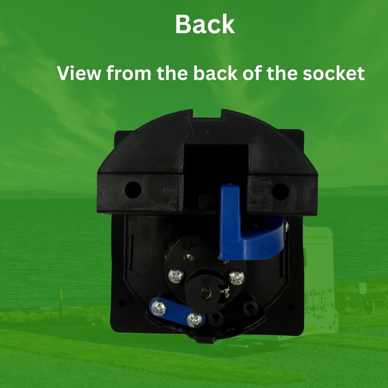 Flush Mounted 240V 16A Caravan Socket with Hinged Lid –