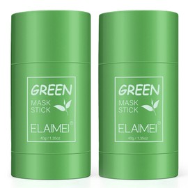Pack of 2 Green Mask Stick, Powerful Green Tea Purifying Clay Stick Mask, Deep Cleansing Oil Control, Blackhead Removal for All Skin Types, Women and Men
