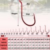 Octopus-Hook-Fishing-Beak-Circle-Hooks-Freshwater-Red-Black-100-50 Pack (1-Red, 4/0 50-Pack)