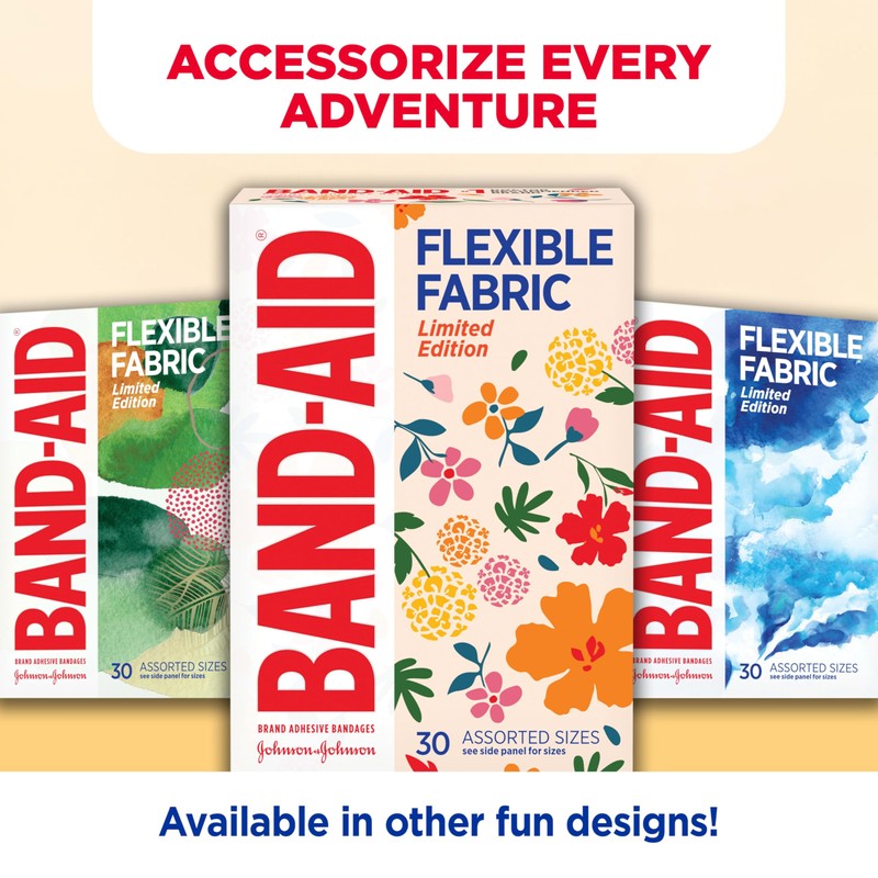 Band-Aid Brand Flexible Fabric Adhesive Bandages, Comfortable Flexible Protection &