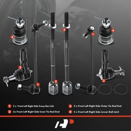 A-Premium Set of 8, Front Sway Bar Link, Lower Ball Joint, Inner Outer Tie Rod End, Compatible with Ford Taurus 1996-2007, Mercury Sable 1996-2005, V6 3.0L