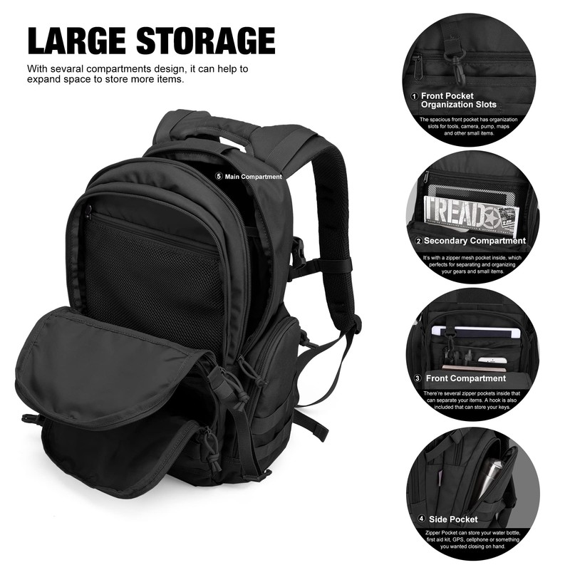 Mardingtop Tactical Backpack 25L Military Backpack for Army Molle Motorcycle