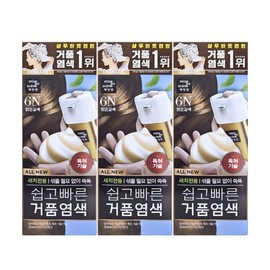 Mise en Scene Easy and Fast Foam Dye 6N Light Brown 3 Pack / 미쟝센 쉽고 빠른 거품염색 6N 밝은갈색 3개팩