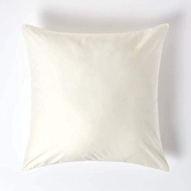 HOMESCAPES 1000 Thread Count Egyptian Cotton Cream 80 x 80 cm Pillowcase Euro Size Luxury Pillow Case