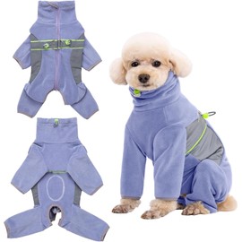 Dog Onesie Clothes Pajamas Dog Surgery Recovery Suit for Puppy, Small Dog Warm Coat for Dogs (Light Purple, L)