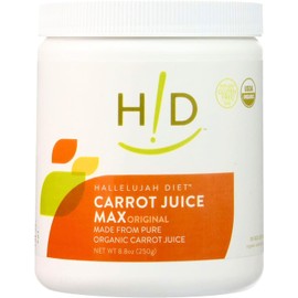 Hallelujah Diet Max Organic Carrot Juice Powder - Made with Pure Organic Carrot Juice, No Artificial Sweetners, Vegan, Gluten Free (8.8oz)