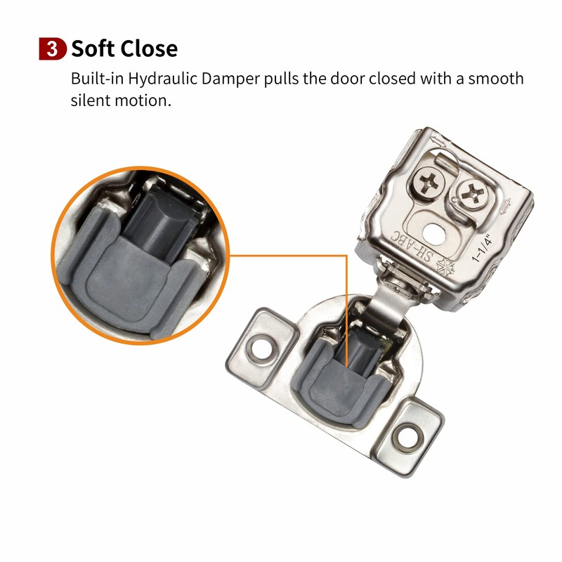 STIANC 50 Pack 1 1/4" Overlay 3D Soft Close Hinges