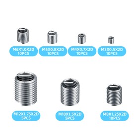 DEFIYEAR 60 Pcs Helicoil Thread Repair Kit - Self Tapping Thread Inserts Kit Stainless Steel M3 M6 M12, Helicoil Thread Insert Kit for Thread Repair, Perfect for Repairs in Metal Plastic Applications