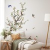 Wall Sticker White Blossom Flower Wall Sticker Birds on Tree