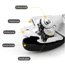 VIER - Manual can opener with double pliers, safe and effortless use, no burr, firm, sturdy and practical.