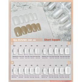 JINGHONG handmade nails,press on nails, cateye polish,amourwa,nail glitters,blue,short square,Size-Large