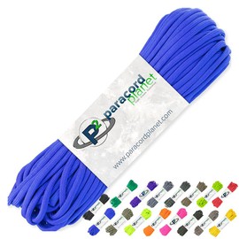 PARACORD PLANET 100' Hanks Parachute 550 Cord Type III 7 Strand Paracord Top 40 Most Popular Colors, Electric Blue