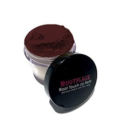 Rootflage Root Touch Up Hair Powder - Temporary Hair Color, Root Concealer, Thinning Hair Powder and Concealer Refill Jar with Detail Brush Included, .31 oz (12 Merlot)
