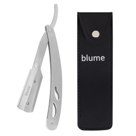 Straight Edge Razor for Men Shaving and Professional Barbers – Matte Black Light Weight Single Blade Razor - Moustache & Beard Shaving - Japanese Stainless Steel (Silver)