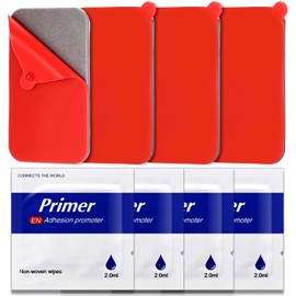 Yexiya 4 Pack Double Sided Sticky Adhesive Pads Replacement Mounting Tape for Magnetic Phone Car Mount, 1.1x1.9 Dash Cam Adhesive Pad Sticker for Dashboard Windshield, with 4 Pcs Adhesion Promoters