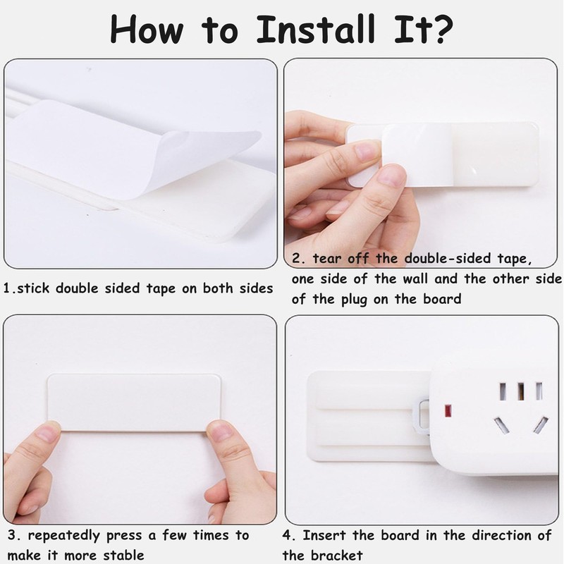 UGpine Self-Adhesive Desktop Socket Fixer, Punch Free Socket Holder, Cable