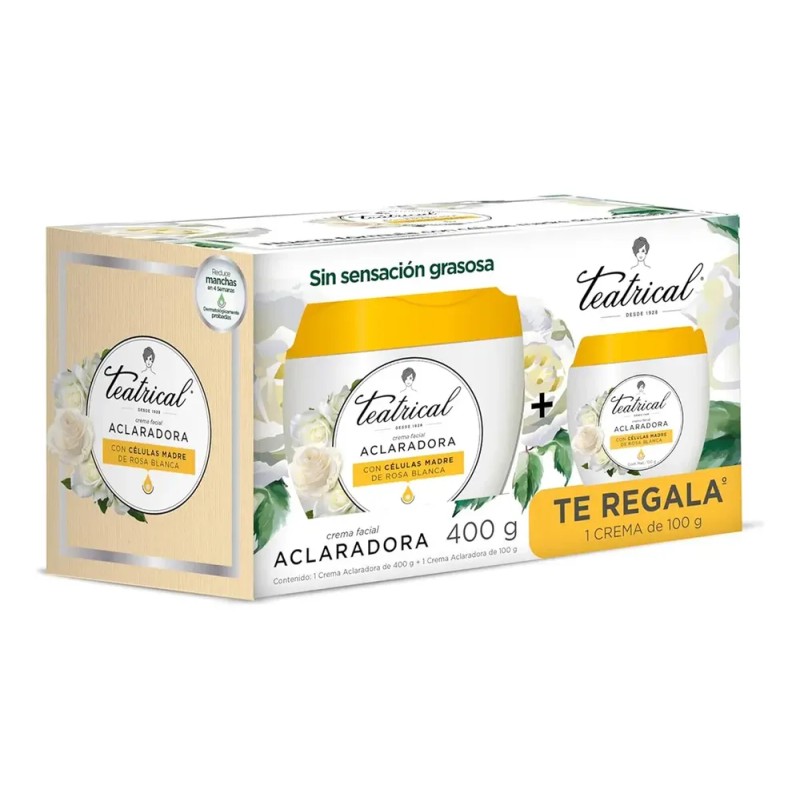 Teatrical Aclaradora Kit Crema Facial 400gr + 100gr