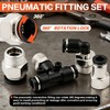 170PCS Push-to-Connect Air Fittings Kit, Quick Connect 1/8",1/4",5/16",3/8",1/2" NPT with
