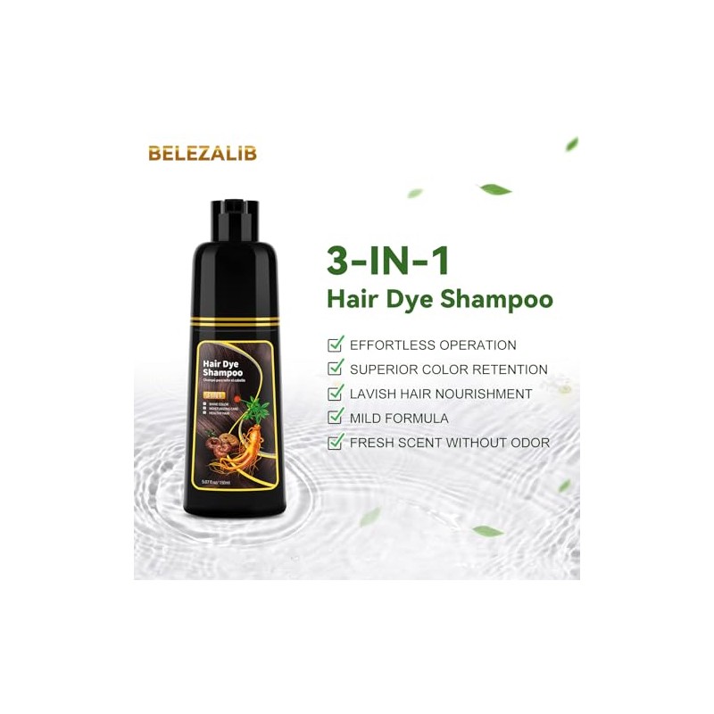 Champú Tinte Castaño Oscuro Nutrición Natural Cubrir Canas Mujer Coloración