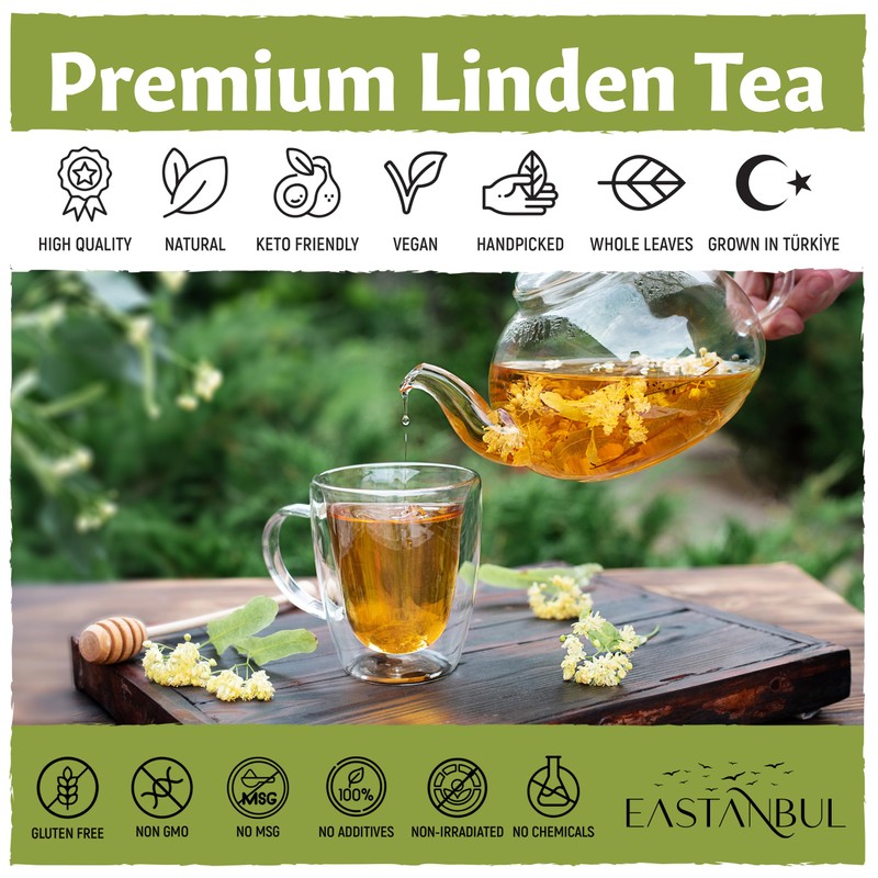 Eastanbul Linden Tea, 1.23oz, Linden Flower Loose Leaf Tea, AKA