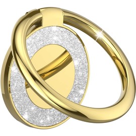 QZCQLLM Cell Phone Ring Holder Finger Ring Grip Kickstand, Compatible with All Smartphone/Phone Cases (Gold)