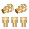 (5-PACK) FOSKAN 3/4 inch Press x 1 inch PEX Crimp,Brass