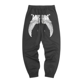 GORGLITTER Men's Y2K Baggy Sweatpants Graphic Track Pants Joggers Casual Streetwear Desinger Pants Dark Grey Medium