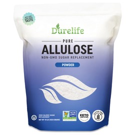 Durelife Allulose sweetener, 10 lb 100% Pure No Erythritol powdered Sugar Substitute, NON-GMO Project Verified, Keto Certified, OU kosher, No Fillers, Zero Calories sugar alternative 10 Lbs