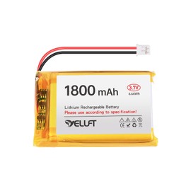 YELUFT 1pcs 3.7V 1800mAh Lithium Polymer Battery 1S 103450 Rechargeable Batteries with Protective Board and JST2.0 Plug for Electronic Device