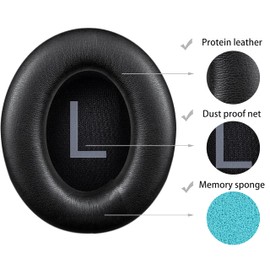 NC700 Replacement Ear Pads Compatible with Bose 700 (NC700) Wireless Headphones, Akkiv Earpads Cushions with Soft Protein Leather and Memory Foam (Black)