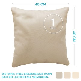 Twinzen Pillowcase, 40 x 40 cm, 100% Cotton Jersey, 150 g/m², Beige, with Zip, OEKO-TEX Certified Pillow Cover, Ultra Soft and Breathable