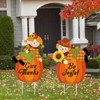 Fall Scarecrow Yard Stake Pumpkin Porch Sign with Stakes Thanksgiving