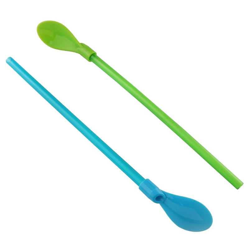 ZZLZX 8 PCS Plastic Straw Spoons Reusable Straw Spoons Detachable