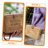 DOITOOL 2pcs Rattan Bag Seagrass Crossbody Bag Wicker Handbag Hand