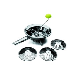 IBILI Clasica Food Mill Set with 3 Sieves, Stainless Steel, Silver, 24 x 9 x 9 cm