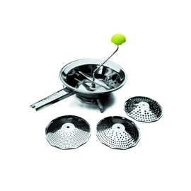 IBILI Clasica Food Mill Set with 3 Sieves, Stainless Steel, Silver, 24 x 9 x 9 cm