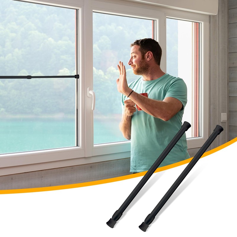2pcs Window Bars Security, 11.8 Inch Adjustable Sliding Door Guard