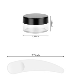 12 pcs 5 Gram/5ml Jars with 1 Mini Spatulas, Sample Pots, Mini Jars With Lids, Sample Containers Pots, For Samples, Eye Shadow Lip Balm, and Makeup (5ML, Black)