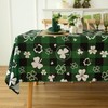 Essifunia Green Waterproof Plaid St.Patrick Tablecloth Fabric - Square 58x58