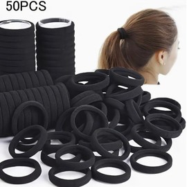 50pcs Solid Color Elastic Hair Ring Anti-slip Ponytail Rope Fashion T-head Rope Women's Hair Accessories Suitable for Daily Use and Holiday Gifts