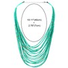 COOLSTEELANDBEYOND Boho Ethnic Bohemian, Multi-Strand Bead Statement Necklace Waterfall Turquoise