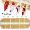 Gold Nail Charms and Gems Mini Caviar Beads for Nails